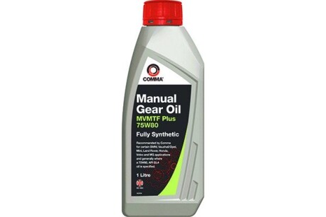 Трансмиссионное масло Manual Gear Oil MVMTF Plus GL-4 75W-80 синтетическое 1 л COMMA MVP75801L