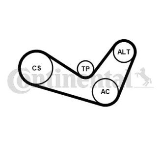 Поликлиновый ременный комплект SKODA OCTAVIA II Combi (1Z5) 1.9 TDI (Выр-во) Contitech 6PK1050K1 (фото 1)