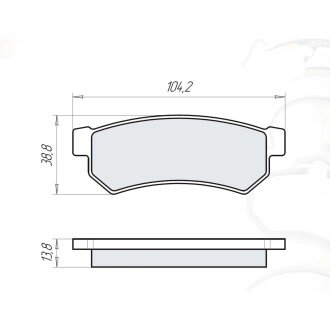 Тормозная колодка дисковая Daewoo Nubira/Chevrolet Lacetti Dafmi Intelli (D227E) DAFMI / INTELLI 884469 (фото 1)