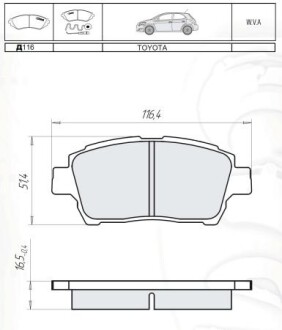 Колодка гальм. диск. GEELY MK, MK-2, BYD F3 передн. (Intelli) DAFMI / INTELLI D116E