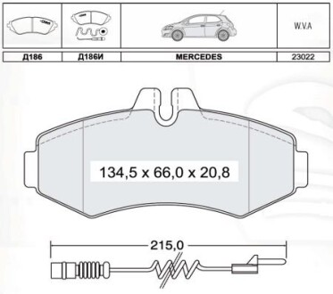 Колодка гальм. диск. MB VITO (638) передн. (Intelli) DAFMI / INTELLI D186EI