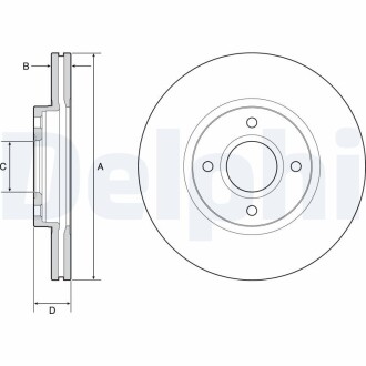 Тормозной диск Delphi BG4569C