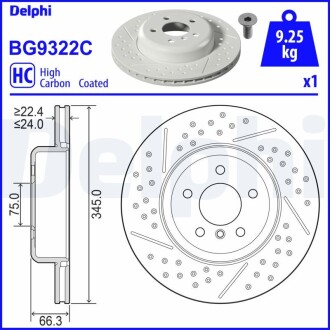 Тормозной диск Delphi BG9322C