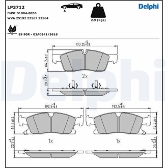 Гальмівні колодки, дискові Delphi LP3712