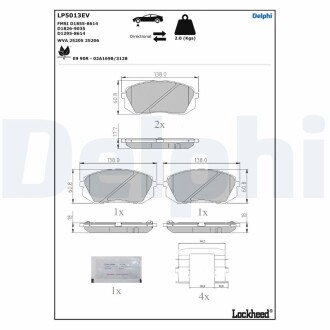 Тормозные колодки, дисковые. Delphi LP5013EV