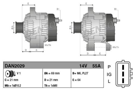 Генератор DENSO DAN2029 (фото 1)