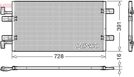 Радиатор кондиционера 2.0DCI 16V, 2.5DCI 16V RENAULT Trafic 00-14; OPEL Vivaro 01-14 DENSO DCN20019