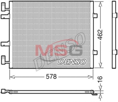 Радіатор кондиціонера 1.9DCI 8V, 2.0DCI 16V RENAULT Trafic 00-14; NISSAN Primastar 02-14; OPEL Vivaro 01-14 DENSO DCN20041