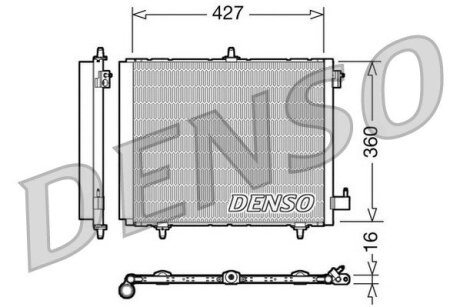 Радиатор кондиционера Citroen C2, C3, C4 Cactus Opel Crossland X 1.0-1.6D 02.02- DENSO DCN21009