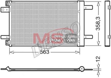 Радиатор кондиционера TOYOTA ProAce 16-; PEUGEOT Expert 16-, 5008 09-16, 308 (T9) 13-, 5008 17-, 3008 16-, Traveller 16-; CITROEN Berlingo 08-18, Jumpy 16-, Berlingo 18-, C4 Picasso 13-18, C4 Spacetourer 18-22, SpaceTourer 16-, DS7 17-; OPEL Grandlan DENSO DCN21032