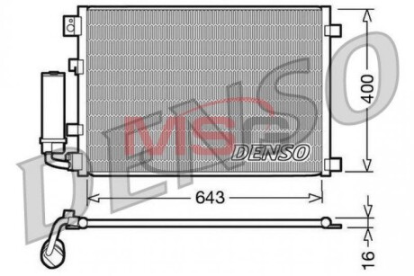 Радиатор кондиционера 1.6MPI 16V, 2.0MPI 16V NISSAN Qashqai 07-14 DENSO DCN46002