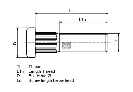 Болт кріплення колеса DT 512110