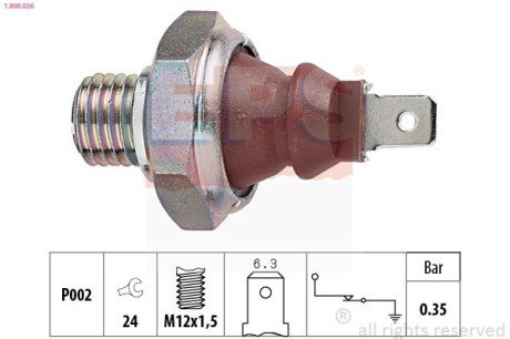 Датчик тиску масла 0,35 bar Bmw EPS 1.800.026