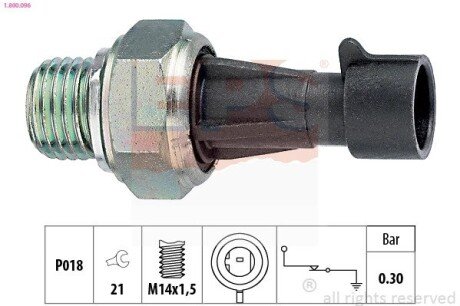 Датчик тиску масла Citroen Jumper 2.8HDi 99-06 /Fiat Doblo 1.6/1.9D 01- /Opel Astra H 1.9CDTI/Renault Master II 2.5D/2.8dTi 98-01 EPS 1.800.096