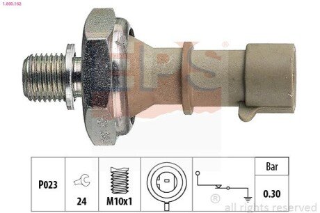 Датчик тиску масла Opel Astra H 1.6 04- EPS 1.800.162 (фото 1)