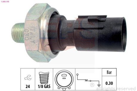 Датчик тиску масла Hyundai Accent, Atos, i30, KIA Ceed 1.4/1.6/1.6D/2.7/2.9D 03.01- EPS 1.800.195