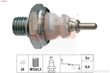 Датчик давления масла (0,4Bar M12x1,5) SsangYong Actyon 2.0 05-/Korando 2.0 12-/Kyron 05-/Rexton 2.0/2.7 04- EPS 1.800.221