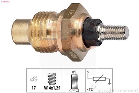 Датчик температури охолодж. рідини Renault/Fiat EPS 1.830.003 (фото 1)