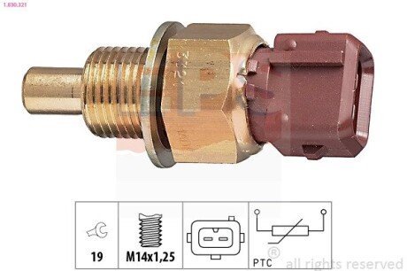 Датчик температури води Citroen Berlingo 1.4 96-/Peugeot 206/306/406 1.1-3.0 93-04 EPS 1.830.321