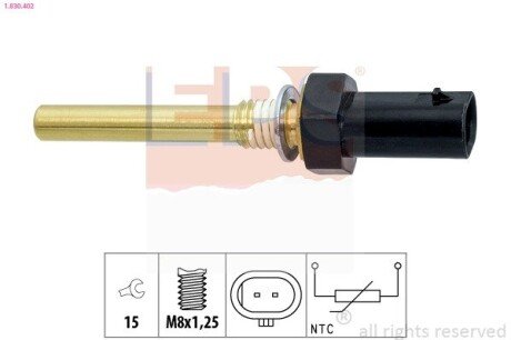 Датчик температуры охлаж. жидкости Opel Astra K 1.5CRDI 19-/Insignia B 1.5CDTi/2.0CDTi 20- EPS 1.830.402
