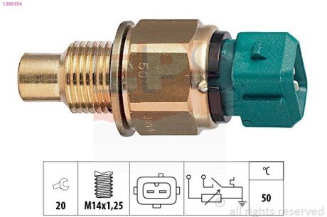 ДАТЧИК ТЕМПЕРАТУРЫ Citroen/Fiat/Peugeot 1.9D-2.0HDI 98- EPS 1.830.554