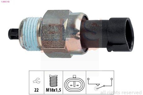 Вимикач заднього ходу Fiat Doblo 1.4-1.6 01- /Brava 1.2-1.4 98-01 EPS 1.860.142 (фото 1)