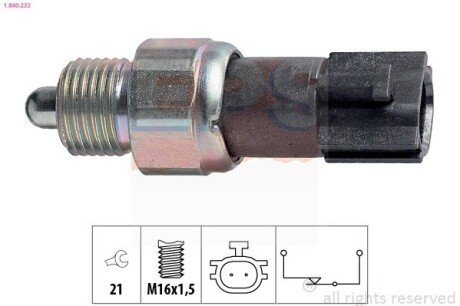 Датчик заднего хода (на размыкание) Nissan Almera, Micra, Primera, X-Trail/ Renault Megane II, Scenic II/ Mazda 6 07- EPS 1.860.232