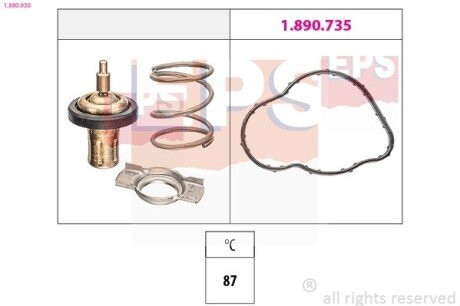 Термостат вставка 87°C Nissan/Renault 1.5dCi 02.09- EPS 1.880.930