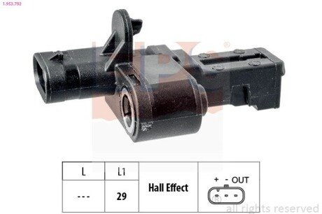 Датчик положения к/вала BMW 1 (F20/F21) 11-/PSA Berlingo 1.6VTi 09-/C4 1.6THP 08-/3008 1.6 09- EPS 1.953.792