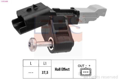 Датчик положення к/вала PSA Berlingo 1.2 16-/C3 Aircross 1.2 17-/2008 1.2 13-/Opel Corsa F 1.2 19- EPS 1.953.806