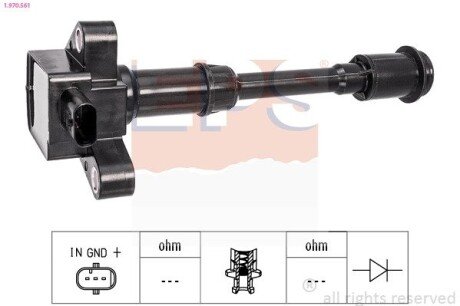 Катушка зажигания Ford C-Max II 1.6 EcoBoost 10- /Fiesta 1.6 ST 13- /Focus III 1.6 EcoBoost 10- /Kuga 13- /Mondeo IV 10- /Volvo S60/V60 1.6 10- EPS 1.970.561