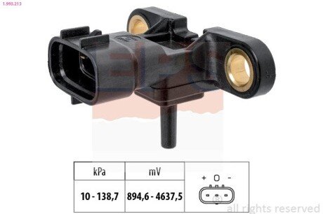 Датчик тиску повітря в впускному коллекторі Toyota Avensis/Camry/Corolla/Rav4 Subaru Legacy/Outback EPS 1.993.213