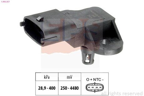 Датчик тиску випускних газів Volvo S60/S80/V40/V60 2.0 13- EPS 1.993.357