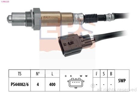 Лямбда-зонд (4-х конт.) Dacia Logan 1.0 16-/Nissan Micra 1.0/1.2 11-/Qashqai 2.0 14-/X-Trail 2.0 14-/Renault Clio 1.0 19- EPS 1.998.225