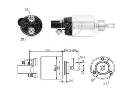 Тягове реле стартера VAG (ZM) ERA ZM381