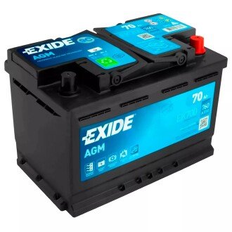 Акумулятор AGM 12 V 70 Ah 760 A R+ (EK700) EXIDE 450205