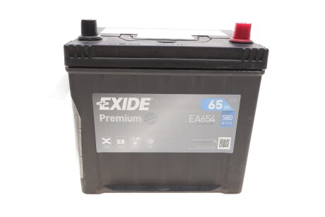 АКБ 6СТ-65 R+ (пт580) (необслуг) Asia Premium EXIDE EA654 (фото 1)