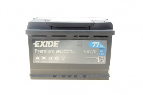 АКБ 6СТ-77 R+ (пт760) (необслуг) Premium EXIDE EA770