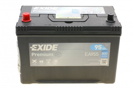 Аккумулятор 95Ah-12v PREMIUM (302х171х222), L, EN800 Азия EXIDE EA955