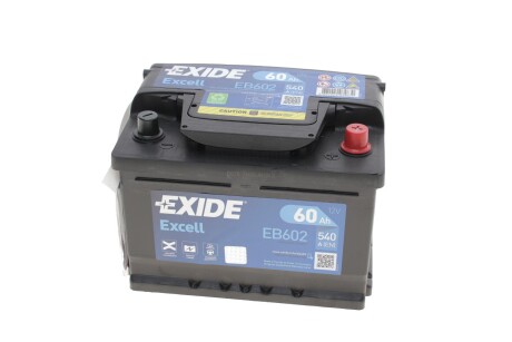 АКБ 6СТ-60 R+ (пт540) (необслуг)(низький) EXCELL EXIDE EB602