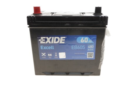 Акумулятор 60Ah-12v EXCELL (230х172х220), L, EN480 Азія EXIDE EB605