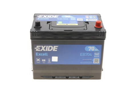 Аккумулятор (обратная полярность) (Америка,) 70АЧ 12V EXIDE EB704