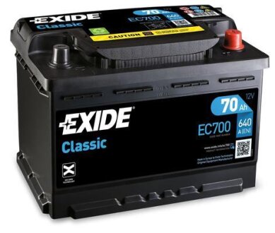 Акумулятор CLASSIC 12V/70Ah/640A EXIDE EC700