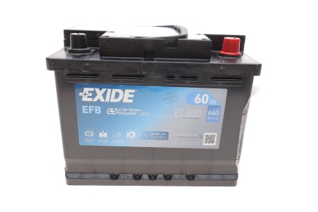 Акумулятор 60Ah-12v EFB (242х175х190), R, EN640 EXIDE EL600