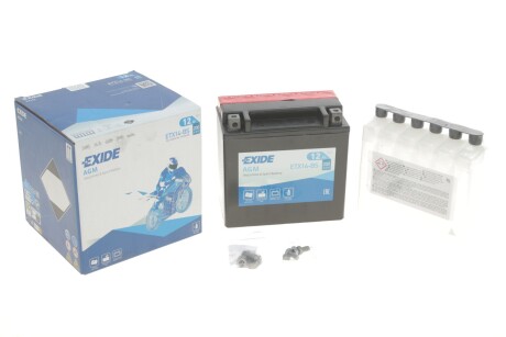 Акумулятор 12Ah-12v AGM (150х87х145) L, EN200 EXIDE ETX14-BS (фото 1)