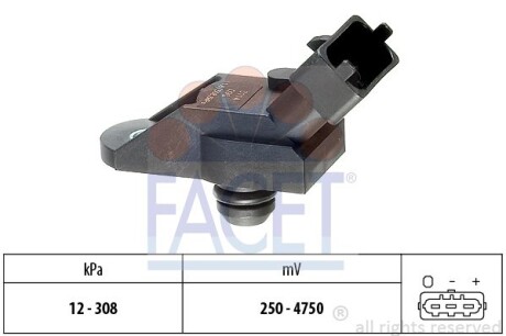 Датчик тиску наддуву Opel Astra G/Vectra B 2.0/2.2 DTI 97-05 (10.3114) FACET 103114 (фото 1)