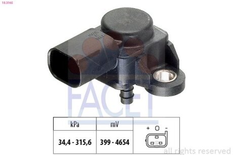 Датчик давления воздуха MB A, C, E, S, M, G, Sprinter (05-19)/Jeep Grand Cherokee (05-10) 3.0 CRD FACET 103165