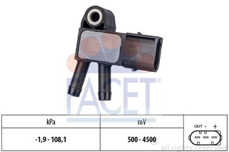 Датчик давления выхлопных газов MB OM646/651 06- (10.3294) FACET 103294