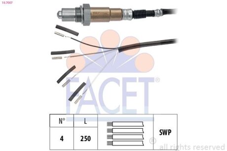 Датчик кисню (лямбда-зонд) Mercedes/BMW/Audi/VW (10.7007) FACET 107007