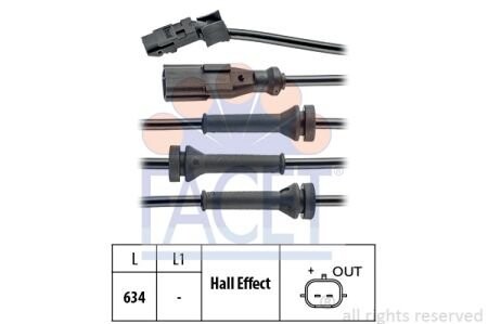 Датчик ABS Clio III (05-14)/Logan (04-) FACET 210056